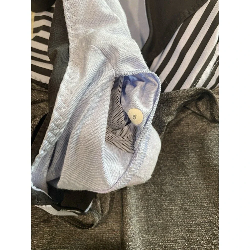Lululemon Run Back On Track Tank, Black Classic Stripe Polar Haze Black Size 6